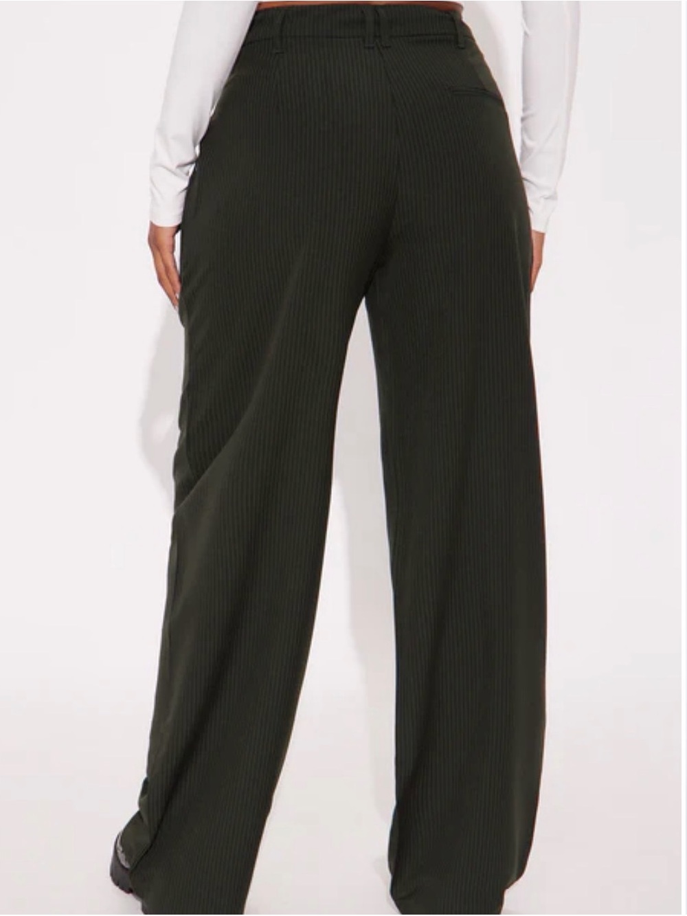 Wide Leg Ribbed Drawstring Pants - Picture 2 of 2